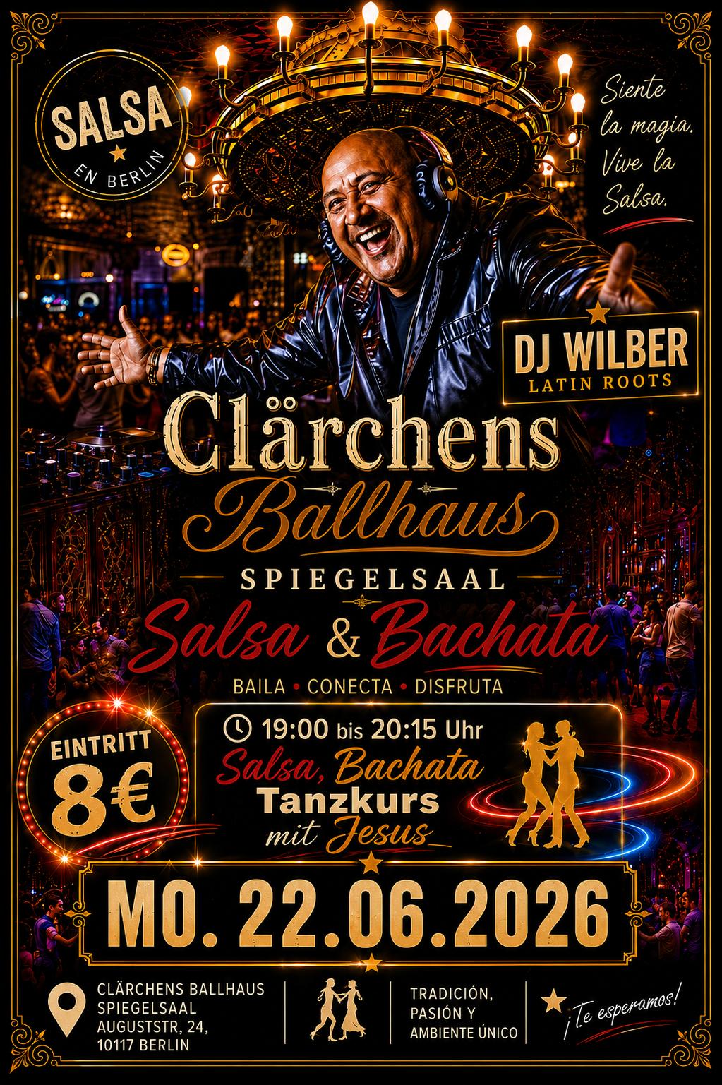 Salsa & Bachata im Clärchens Ballhaus – mit DJ Wilber & Jesús
